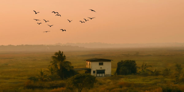 image of a lone house in the middle of a land