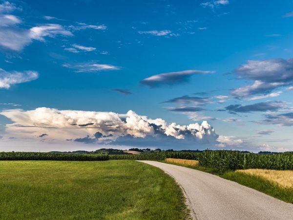 Country Road and Blue Skies